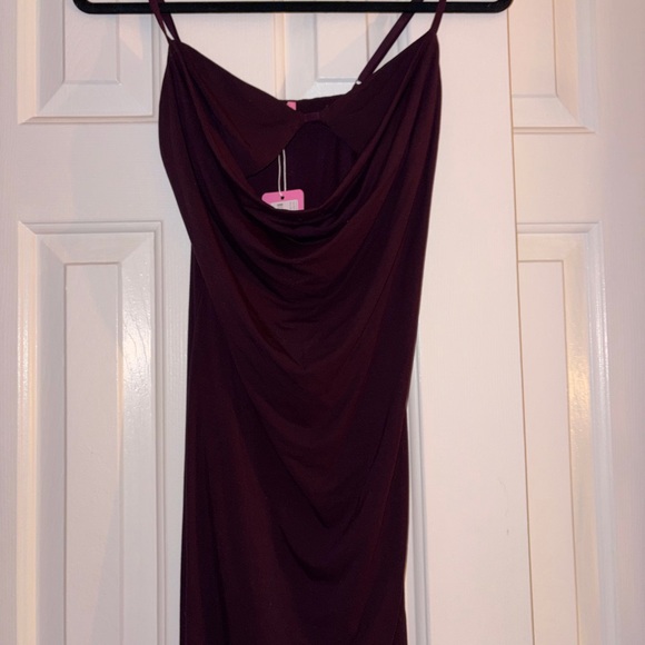 Edikted Cowl neck Mini Dress- Plum - Picture 2 of 4